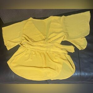 SHEIN Curve Yellow Blouse